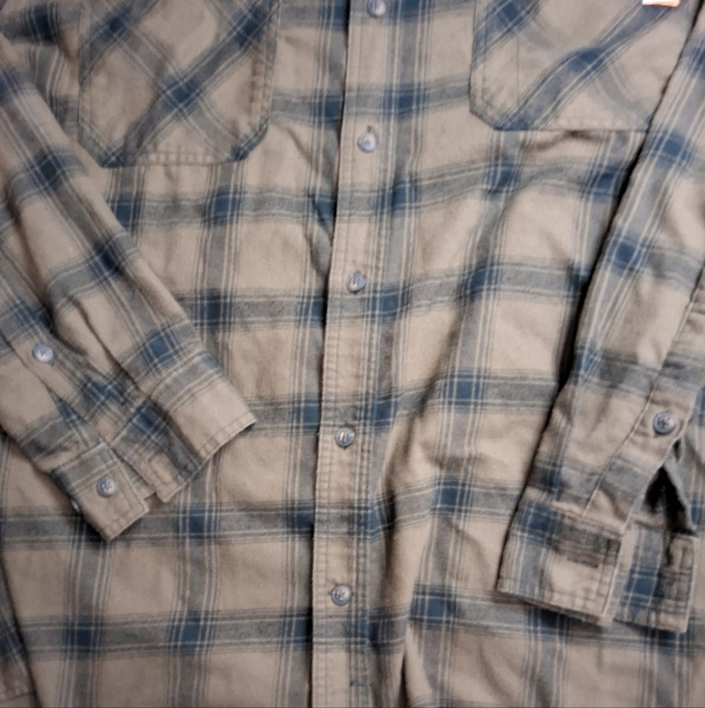 Mens 3XL 40 Grit Duluth‎ Trading Shirt long sleeve 40 Grit Brown Plaid - Picture 2 of 13